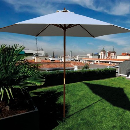 PARASOL MADERA 3M COLOR CRUDO (BLANCO ROTO)