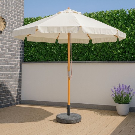 PARASOL MADERA DELUXE 3M CRUDO POLEA