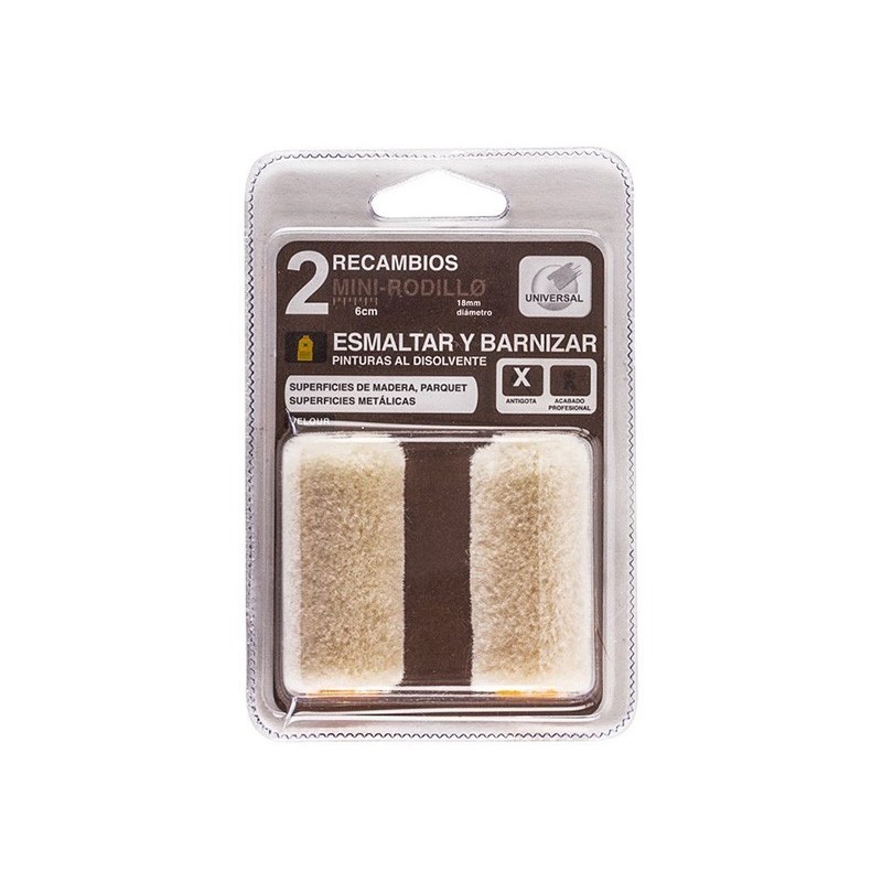 2 RECAMBIOS ESMALTAR BARNIZAR AL DISOLVENTE 6CM