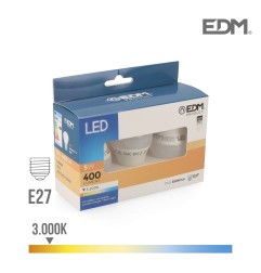Kit 3 bombillas esfericas led e27 5w 400 lm 3200k luz calida edm