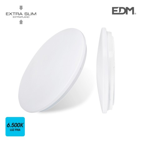 Aplique superficie led extraplano 24w 1.680 lumens 6.500k circular  38x6,6cm edm