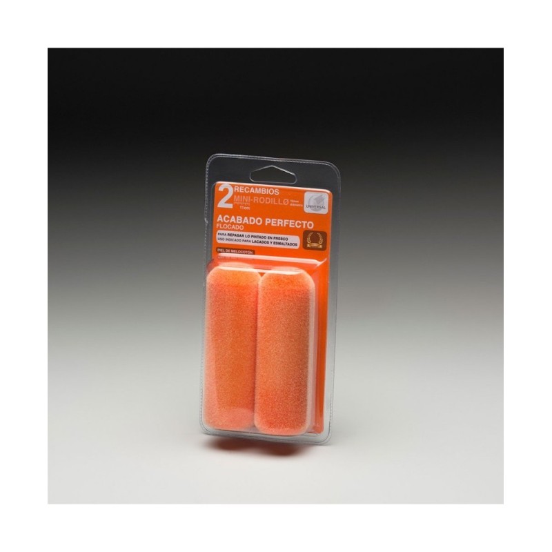 2 RECAMBIOS MINI RODILLO LACAR PIEL DE MELOCOTON 11CM