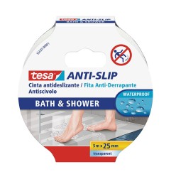 CINTA ANTIDESLIZANTE BAÑO 25MMX5M TRANSPARENTE