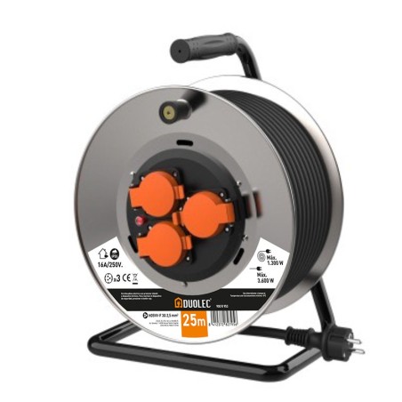 ENROLLACABLE METÁLICO 25M 3X2,5 IP-55
