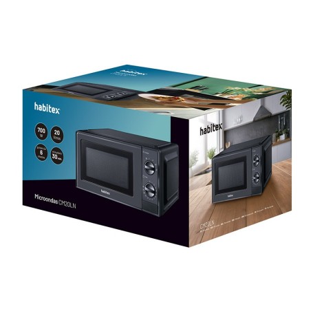 MICROONDAS 20L 700W NEGRO HABITEX