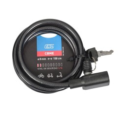 CANDADO CABLE ESPIRAL LLAVE EHL 8MM
