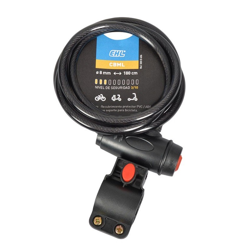 CANDADO CABLE Ø8MM 180CM