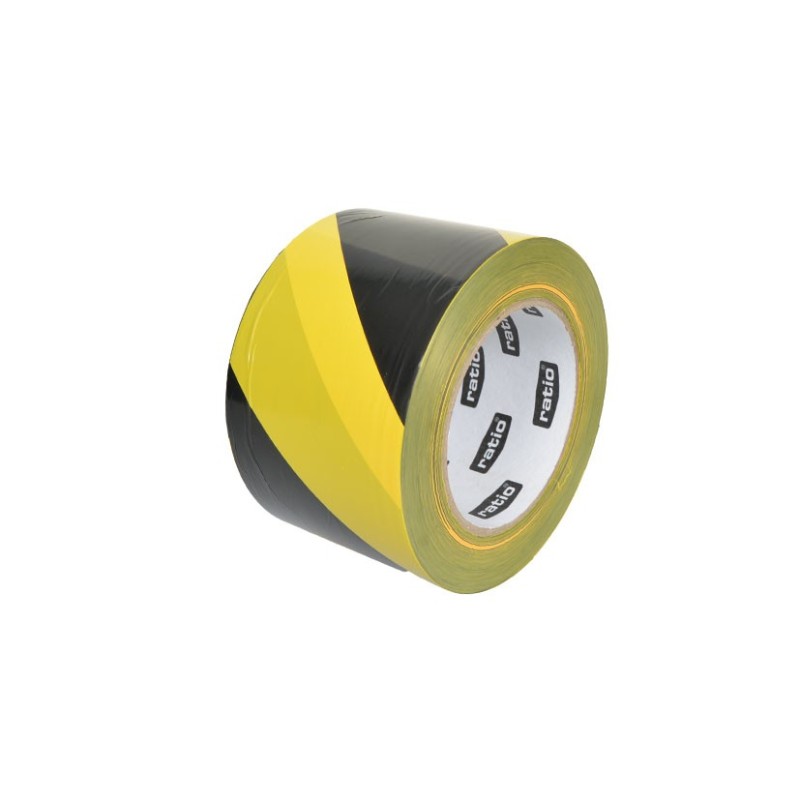 CINTA SEÑALIZACION AMARILLA Y NEGRA 7,5CMX200M