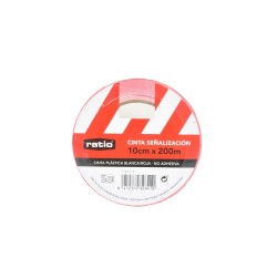 CINTA SEÑALIZACION BLANCA Y ROJA 10CMX200M