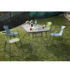 MESA ACERO BASIC 142X90CM