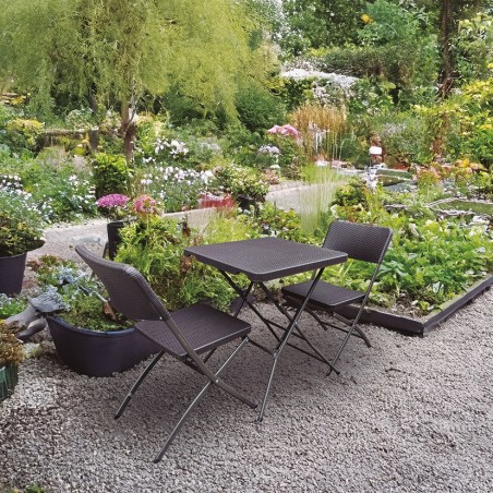 CONJUNTO MESA + 2 SILLAS PLEGABLE DEKA