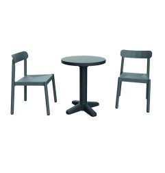 CONJUNTO IVY MESA + 2 SILLAS ANTRACITA