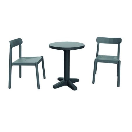 CONJUNTO IVY MESA + 2 SILLAS ANTRACITA
