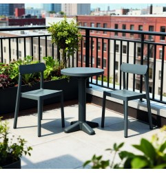 CONJUNTO IVY MESA + 2 SILLAS ANTRACITA