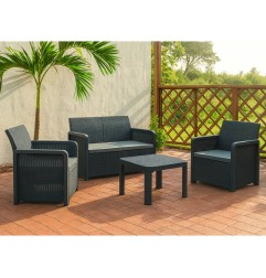 SET AZORES GRAFITO 4 PLAZAS + MESA