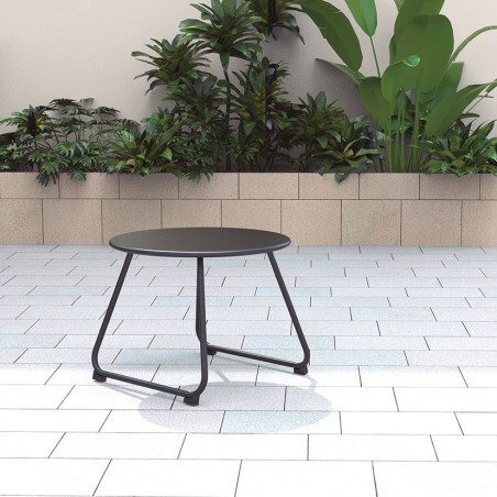 MESA ACERO CAFÉ BARBADOS