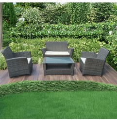 CONJUNTO RATÁN SOFA + 2 SILLONES + MESA BAJA IBIZA