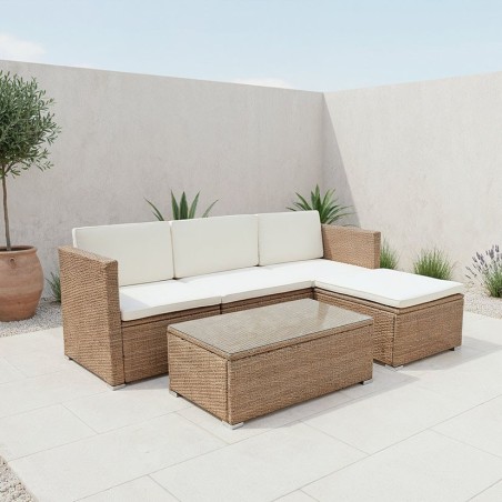 SET LANZAROTE III RATÁN SINT + CHAISE LONG