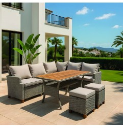 CONJUNTO ESQUINERO RATÁN 5 PIEZAS CANAIMA