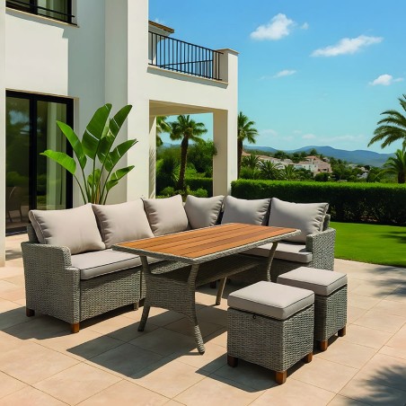 CONJUNTO ESQUINERO RATÁN 5 PIEZAS CANAIMA