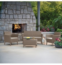 SET SALEMO 2 SILLAS + SOFÁ + MESA CAPUCHINO