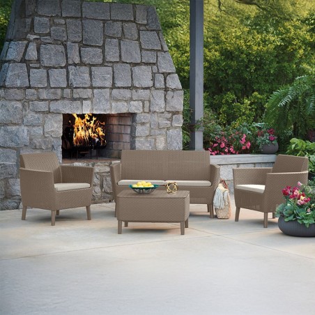 SET SALEMO 2 SILLAS + SOFÁ + MESA CAPUCHINO