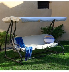 BALANCÍN CAMA 3 PLAZAS TOLDO POLIÉSTER