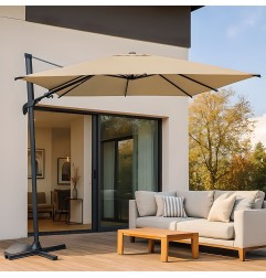 PARASOL ACERO VIENA BEIGE 3X3M