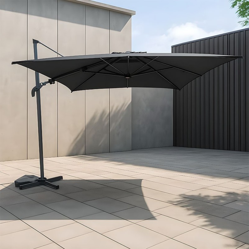 PARASOL ACERO VIENA GRIS 3X3M