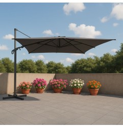 PARASOL ACERO VIENA GRIS 3X4M
