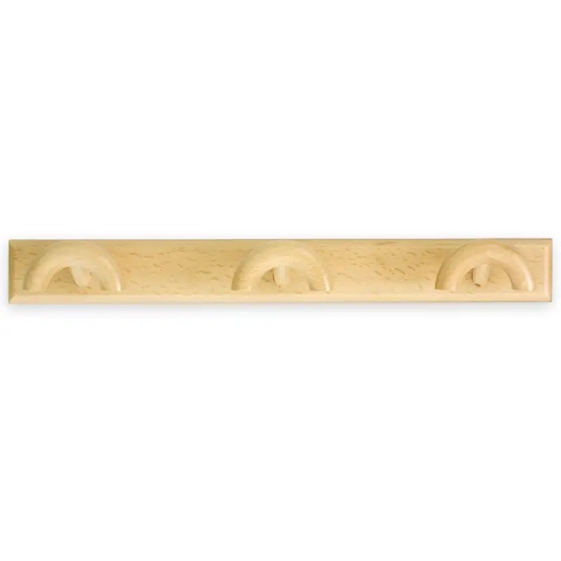 COLGADOR ADHESIVO MADERA HAYA 3 GANCHOS