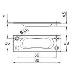 TIRADOR AMIG 80X28MM LATONADO