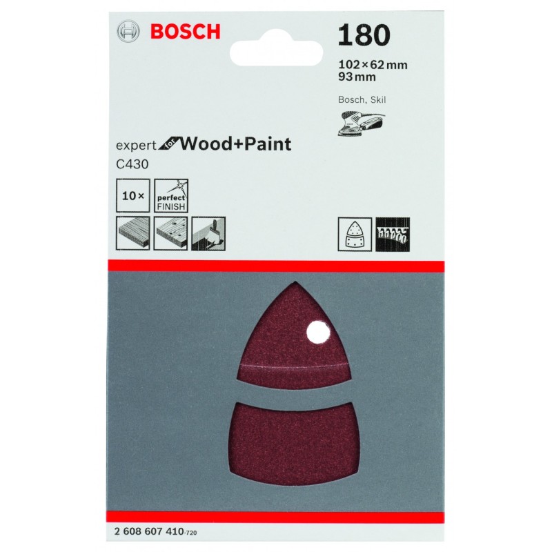 LIJA VELCRO BOSCH PSM160A G180 10 UNIDADES
