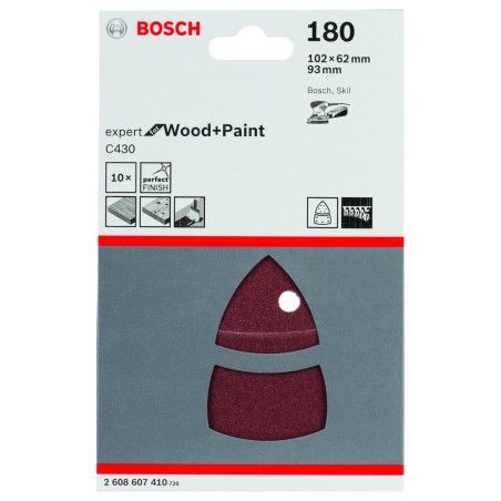 LIJA VELCRO BOSCH PSM160A G180 10 UNIDADES