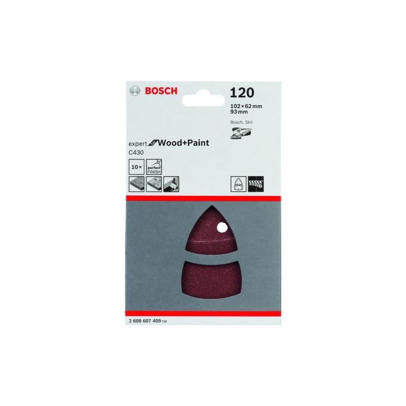 LIJA VELCRO BOSCH PSM160A G120 10 UNIDADES LIJA VELCRO BOSCH PSM160A G120 10 UNIDADES