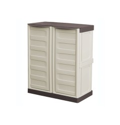 ARMARIO RESINA BAJO 700X390X855MM COLOR BEIGE Y TAUPE