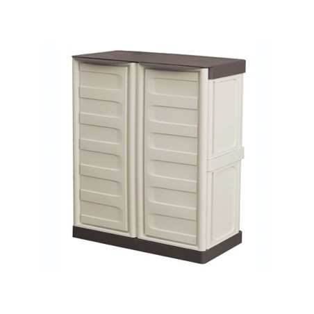 ARMARIO RESINA BAJO 700X390X855MM COLOR BEIGE Y TAUPE