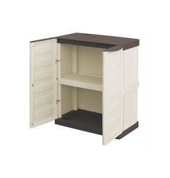 ARMARIO RESINA BAJO 700X390X855MM COLOR BEIGE Y TAUPE