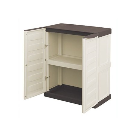 ARMARIO RESINA BAJO 700X390X855MM COLOR BEIGE Y TAUPE