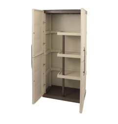 ARMARIO ESCOBERO 700X390X1650MM COLOR BEIGE Y TAUPE