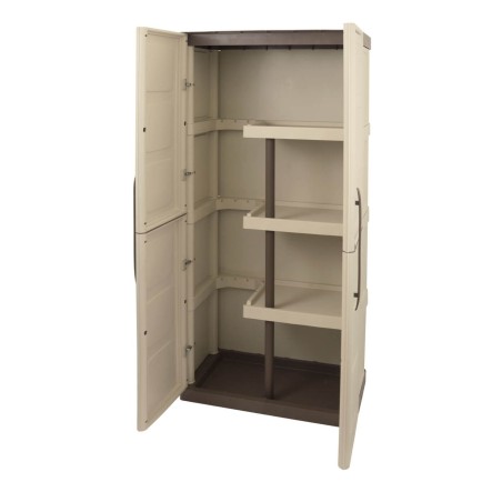 ARMARIO ESCOBERO 700X390X1650MM COLOR BEIGE Y TAUPE
