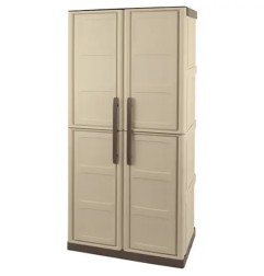 ARMARIO ESCOBERO 700X390X1650MM COLOR BEIGE Y TAUPE