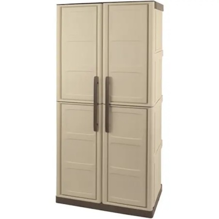 ARMARIO ESCOBERO 700X390X1650MM COLOR BEIGE Y TAUPE