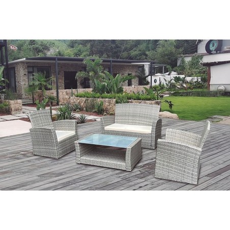 CONJUNTO RATÁN SOFA + 2 SILLONES + MESA BAJA IBIZA