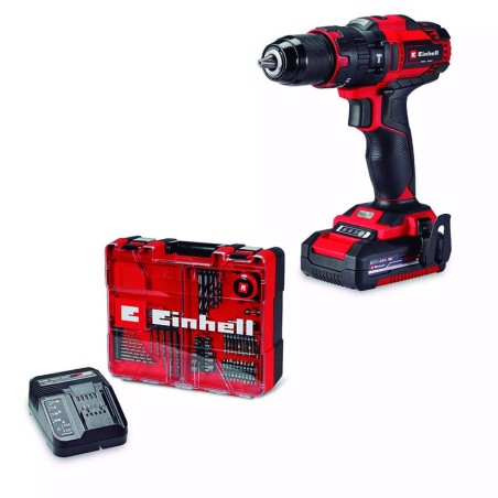 ATORNILLADOR PERCUTOR EINHELL TE-CD 18/40 + 64 ACC. 18V 2.5AH