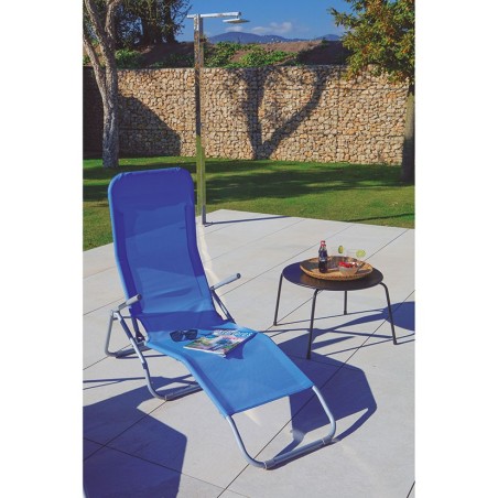 TUMBONA ACERO/TEXTILENE RECLINABLE AZUL