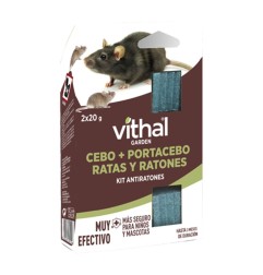 CEBO + PORTACEBO RATAS/RATONES 2UD VITHAL