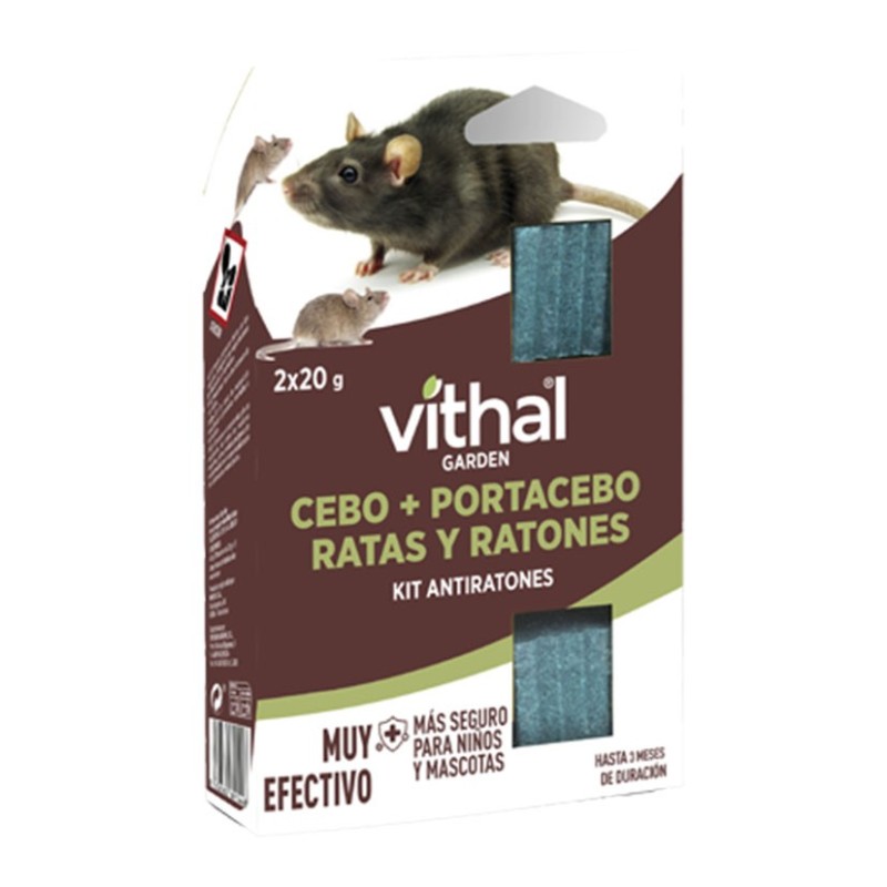CEBO + PORTACEBO RATAS/RATONES 2UD VITHAL CEBO + PORTACEBO RATAS/RATONES 2UD VITHAL