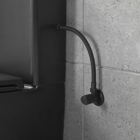 CONEXIÓN FLEXIBLE H-H 3/8 30CM NEGRO
