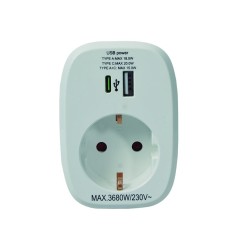 ADAPTADOR CON USB A+C DUOLEC